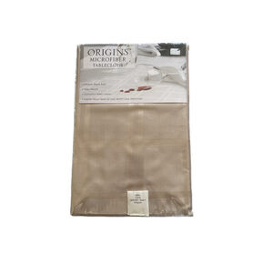 Origins Beige Microfiber Tablecloth 60in Round
